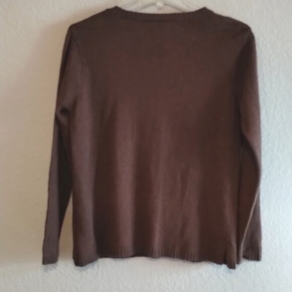 Columbia Cotton & Angora Brown Pullover Button Detail Athleisure Knit Sweater XL - Picture 6 of 14